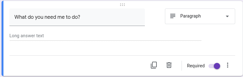 Google forms Long Answer Text